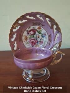 Vintage-Chadwick-Japan-Floral-Crescent-Bone-Dishes-Set-third-image