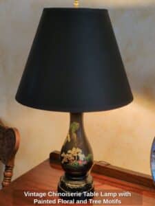 Vintage-Chinoiserie-Table-Lamp-with-Painted-Floral-and-Tree-Motifs