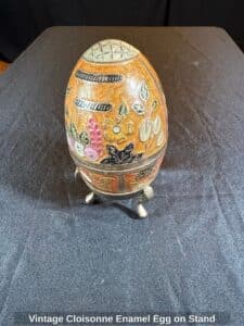 Vintage-Cloisonne-Enamel-Egg-on-Stand