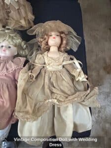 Vintage-Composition-Doll-with-Wedding-Dress