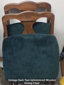 Vintage-Dark-Teal-Upholstered-Wooden-Dining-Chair
