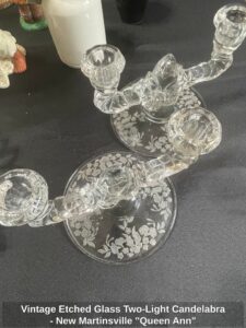 Vintage-Etched-Glass-Two-Light-Candelabra-New-Martinsville-Queen-Ann