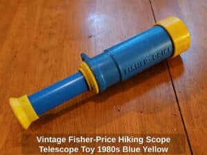 Vintage-Fisher-Price-Hiking-Scope-Telescope-Toy-s-Blue-Yellow