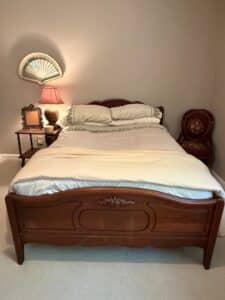Vintage-French-Provincial-Cherry-Wood-Bed-Frame