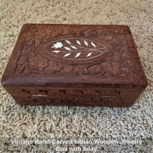 Vintage-Hand-Carved-Indian-Wooden-Jewelry-Box-with-Inlay