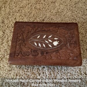 Vintage-Hand-Carved-Indian-Wooden-Jewelry-Box-with-Inlay-second-image