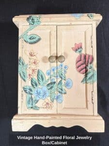 Vintage-Hand-Painted-Floral-Jewelry-Box-or-Cabinet