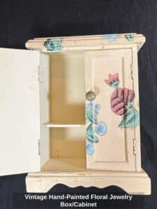Vintage-Hand-Painted-Floral-Jewelry-Box-or-Cabinet-second-image