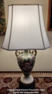Vintage-Hand-Painted-Floral-Urn-Table-Lamp-with-Brass-Handles