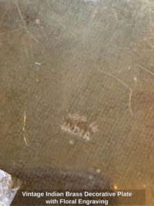 Vintage-Indian-Brass-Decorative-Plate-with-Floral-Engraving-second-image