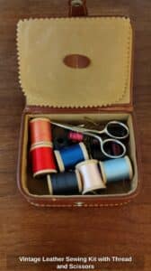 Vintage-Leather-Sewing-Kit-with-Thread-and-Scissors
