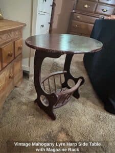 Vintage-Mahogany-Lyre-Harp-Side-Table-with-Magazine-Rack-second-image