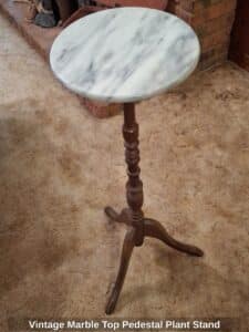 Vintage-Marble-Top-Pedestal-Plant-Stand