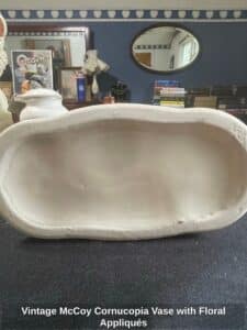 Vintage-McCoy-Cornucopia-Vase-with-Floral-Appliqus-third-image