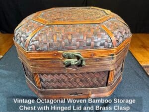 Vintage-Octagonal-Woven-Bamboo-Storage-Chest-with-Hinged-Lid-and-Brass-Clasp