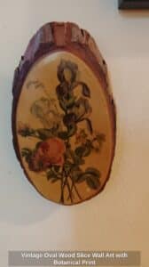 Vintage-Oval-Wood-Slice-Wall-Art-with-Botanical-Print