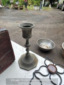 Vintage-Pewter-Candlestick-Holder-Colonial-Williamsburg