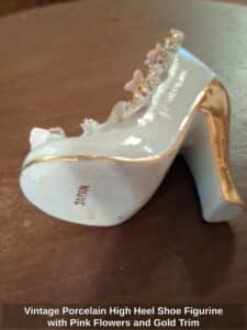 Vintage-Porcelain-High-Heel-Shoe-Figurine-with-Pink-Flowers-and-Gold-Trim-second-image