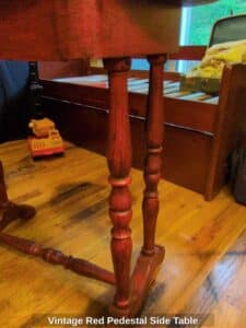 Vintage-Red-Pedestal-Side-Table-third-image