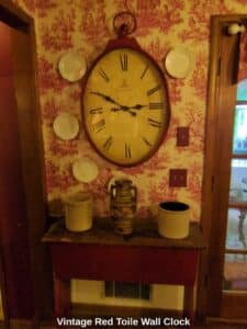 Vintage-Red-Toile-Wall-Clock