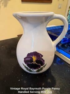 Vintage-Royal-Bayreuth-Purple-Pansy-Handled-Serving-Milk-Jug