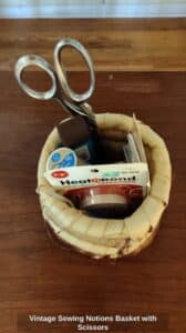 Vintage-Sewing-Notions-Basket-with-Scissors
