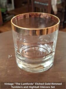 Vintage-The-Lumfords-Etched-Gold-Rimmed-Tumblers-and-Highball-Glasses-Set-second-image
