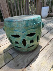 Vintage-Turquoise-Glazed-Ceramic-Garden-Stool-with-Pierced-Lattice-and-Foo-Dog-Handles