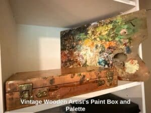 Vintage-Wooden-Artists-Paint-Box-and-Palette