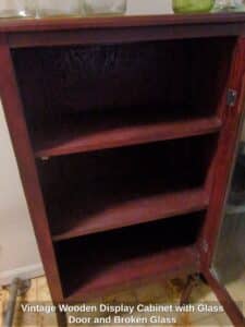Vintage-Wooden-Display-Cabinet-with-Glass-Door-and-Broken-Glass-second-image