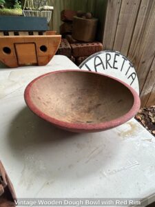 Vintage-Wooden-Dough-Bowl-with-Red-Rim
