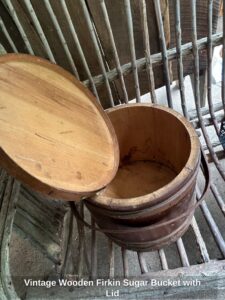 Vintage-Wooden-Firkin-Sugar-Bucket-with-Lid-second-image
