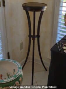 Vintage-Wooden-Pedestal-Plant-Stand