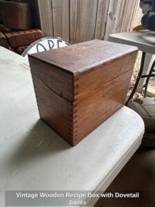Vintage-Wooden-Recipe-Box-with-Dovetail-Joints