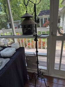 Vintage-Wrought-Iron-Bird-Feeder-Stand-with-Lantern