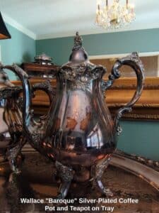 Wallace-Baroque-Silver-Plated-Coffee-Pot-and-Teapot-on-Tray-second-image