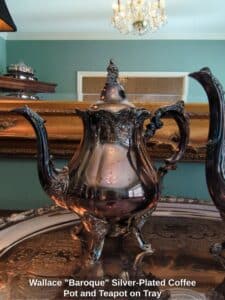 Wallace-Baroque-Silver-Plated-Coffee-Pot-and-Teapot-on-Tray-third-image
