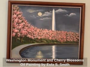 Washington-Monument-and-Cherry-Blossoms-Oil-Painting-by-Eula-S.-Smith
