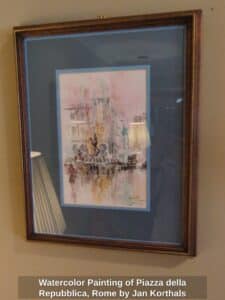 Watercolor-Painting-of-Piazza-della-Repubblica-Rome-by-Jan-Korthals