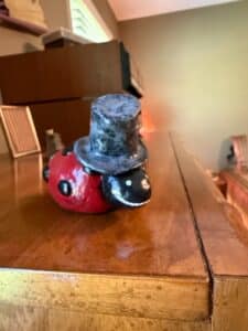 Whimsical-Ladybug-Figurine-with-Top-Hat