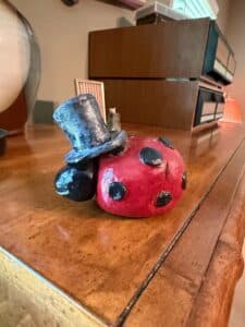 Whimsical-Ladybug-Figurine-with-Top-Hat-second-image