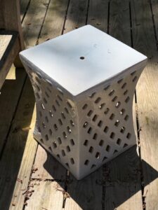 White-Ceramic-Lattice-Garden-Stool