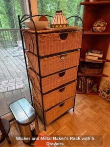 Wicker-and-Metal-Bakers-Rack-with-Drawers