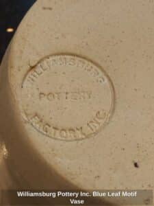 Williamsburg-Pottery-Inc.-Blue-Leaf-Motif-Vase-third-image