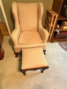 Wingback-Armchair-and-Ottoman-Set