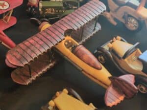 Wooden-Biplane-Model-with-Red-Baron-Fighter-Pilot