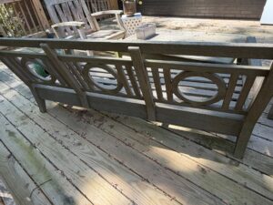 Wooden-Outdoor-Settee-with-Circular-Motif-Back-second-image