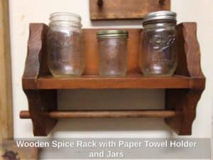 Wooden-Spice-Rack-with-Paper-Towel-Holder-and-Jars