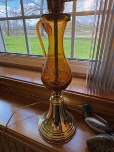 Amber-Crackle-Glass-Hurricane-Lamp-third-image