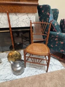 Antique-Faux-Bamboo-Spindle-Back-Chair-with-Cane-Seat